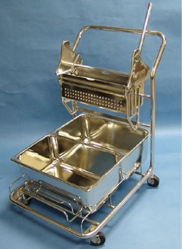 Cleanroom Mop Bucket Dolly  Electropolished Stainless Steel